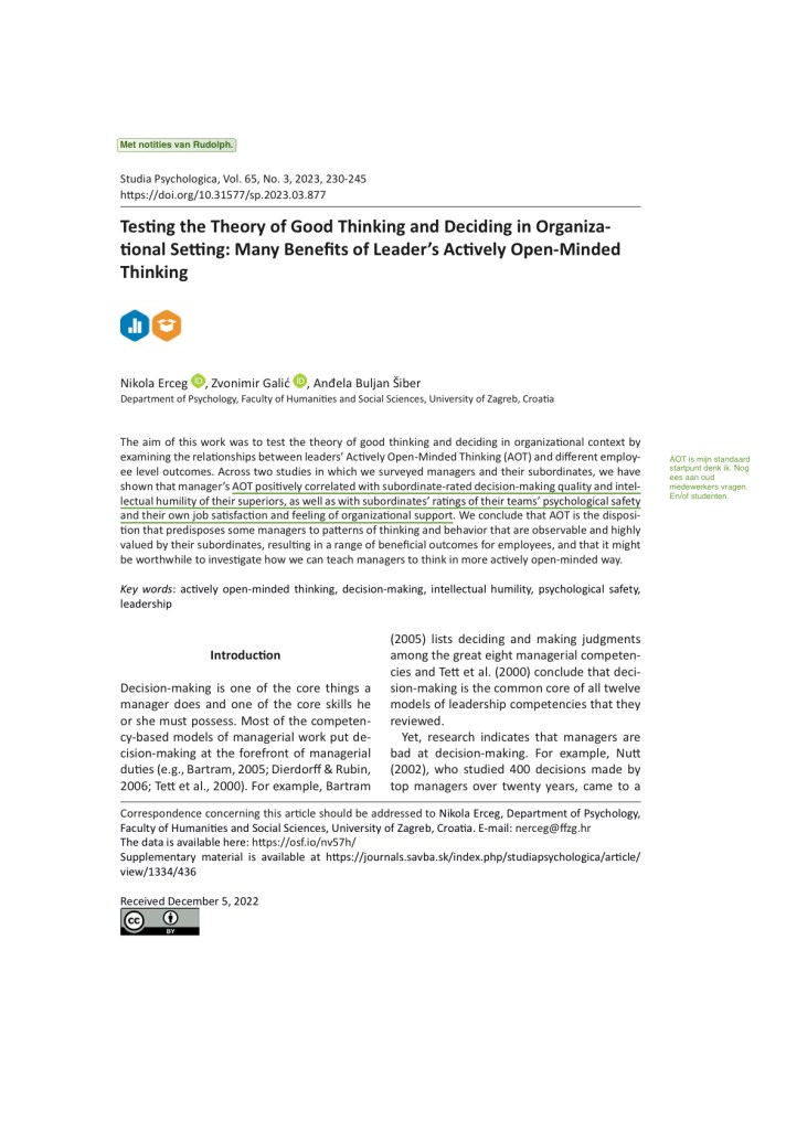 Active Open-Minded Thinking 1