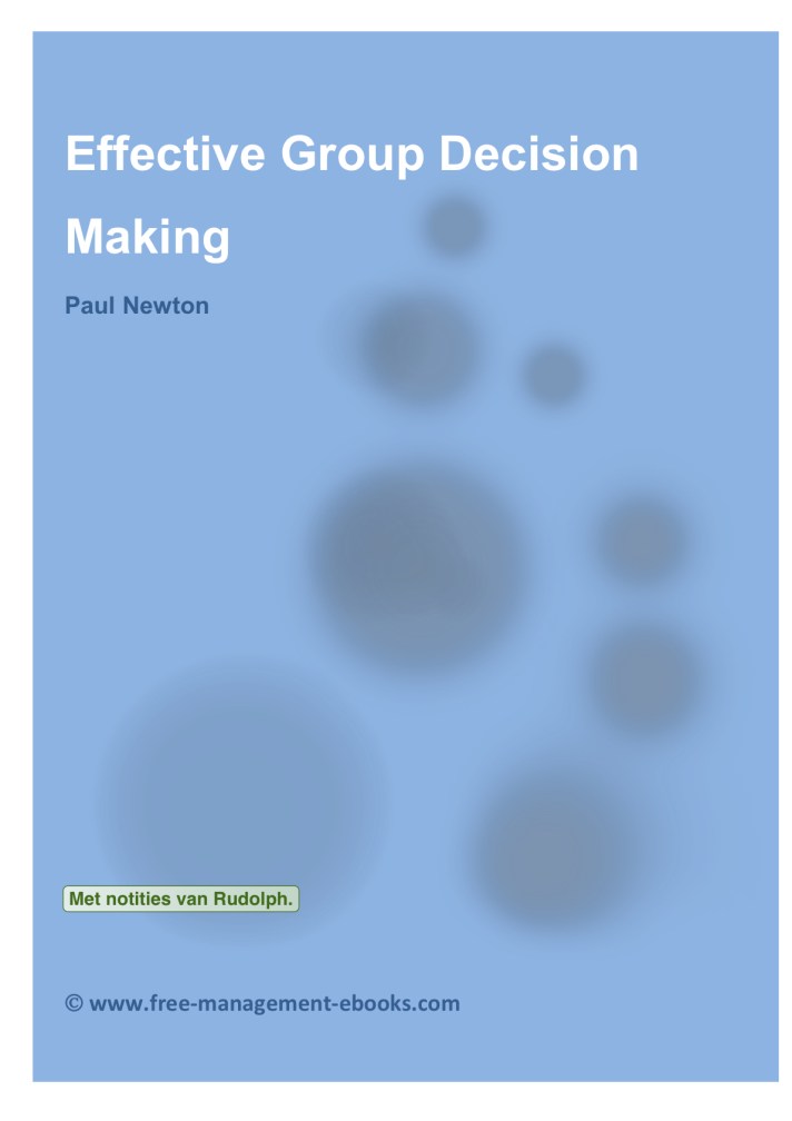 Effective Group Decision Making