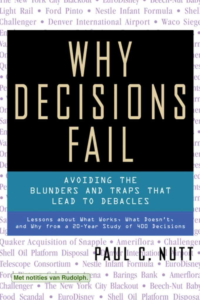 Why decisions Fail van Nutt